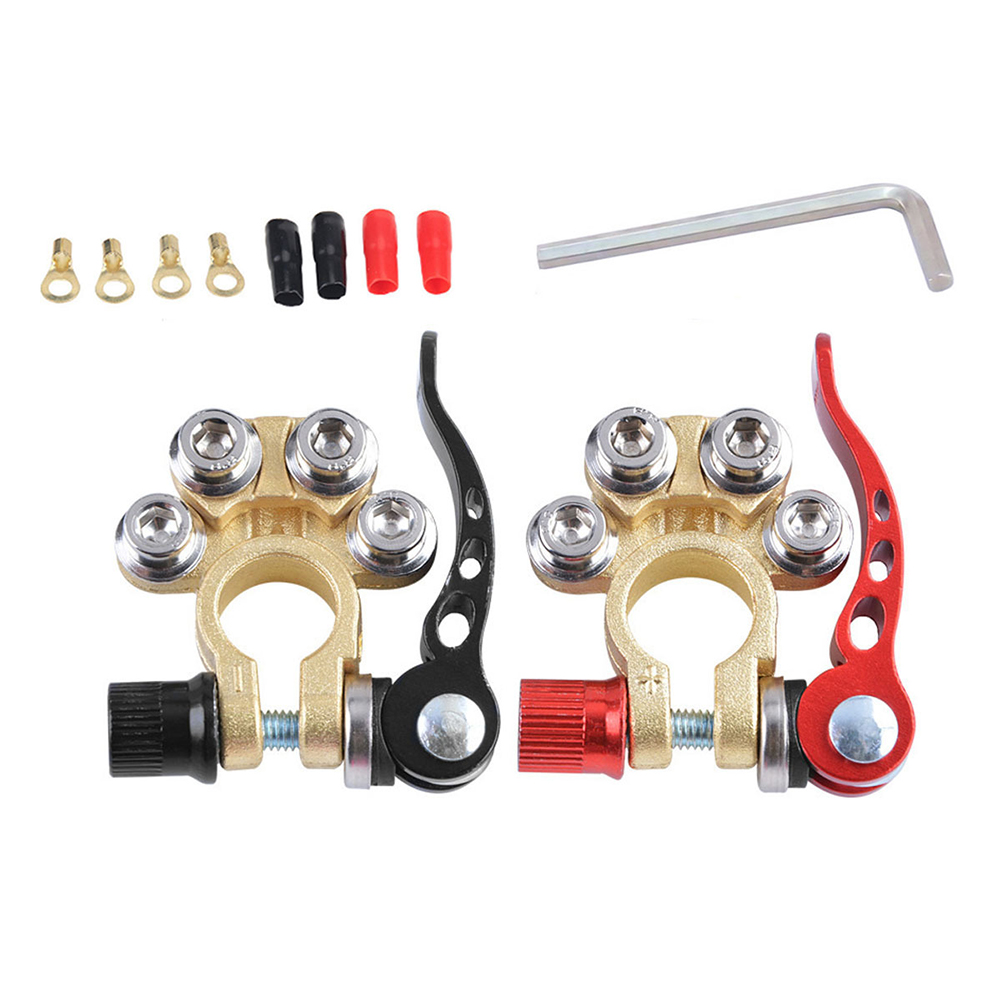 Battery Terminal Clamps Quick Release Brass - Быстросъемные клеммы для автомобильного аккумулятора 12В,