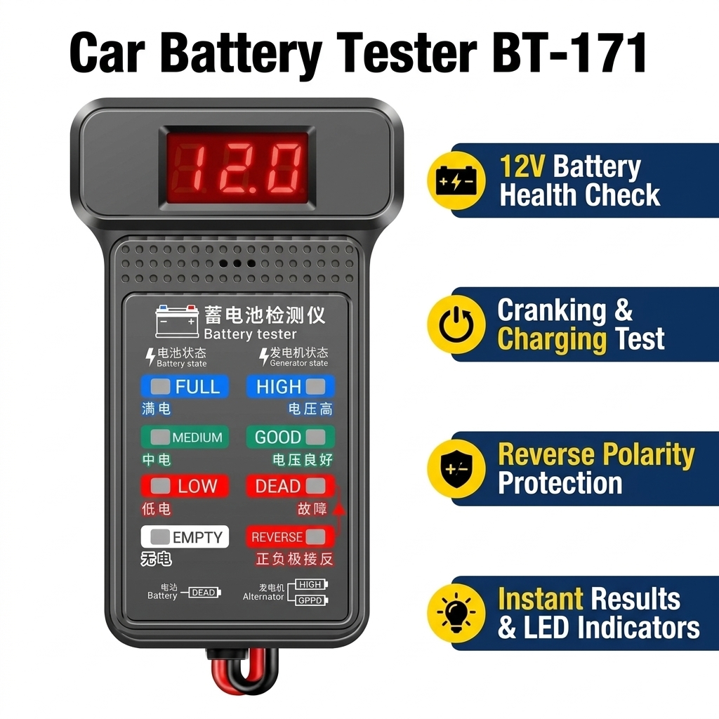 Car Battery Load Tester Digital Cranking - Цифровой анализатор для проверки автомобильных аккумуляторов
