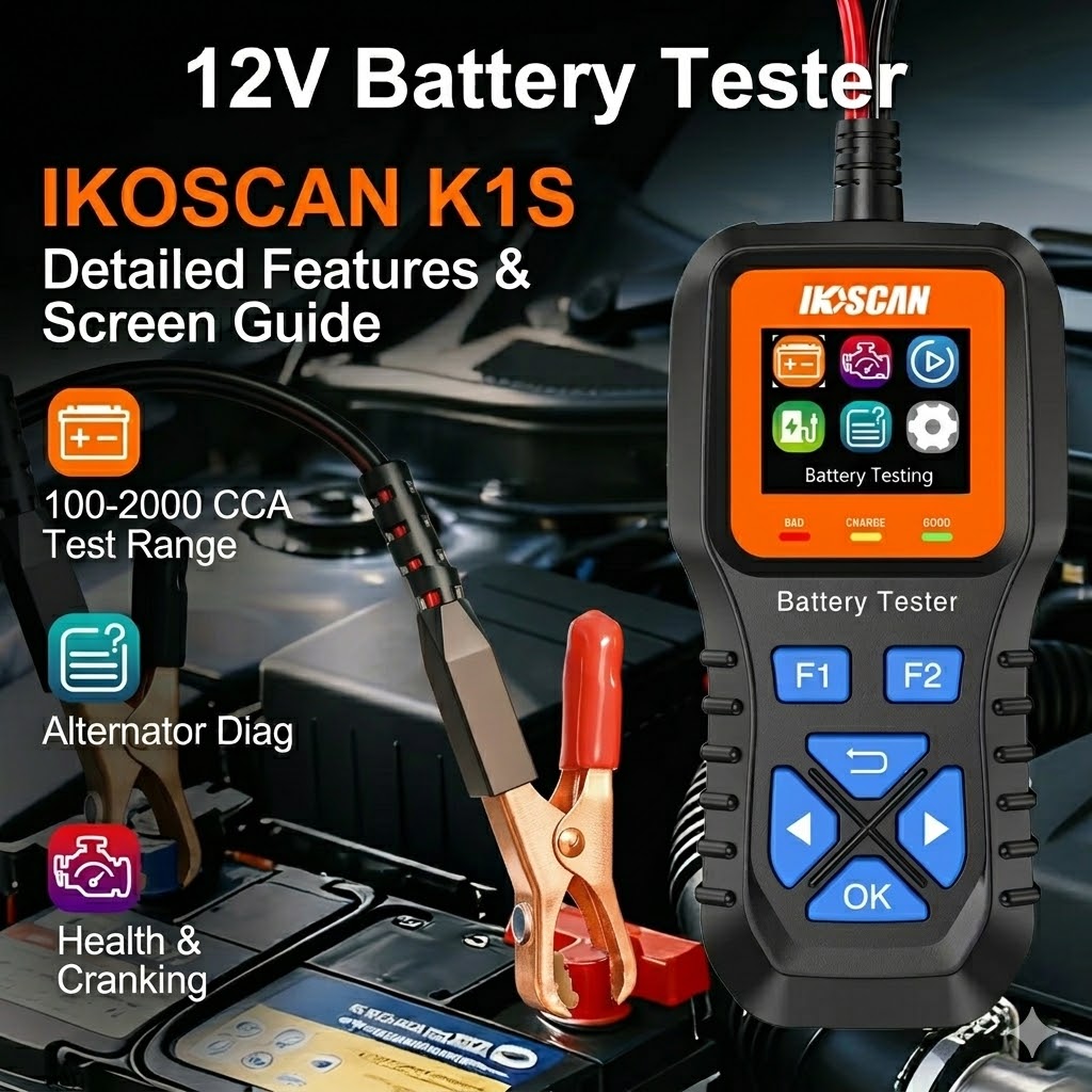 Alternator Tester Digital Diagnostic Tool - Тестер автомобильных аккумуляторов IKOSCAN K1S 12V,