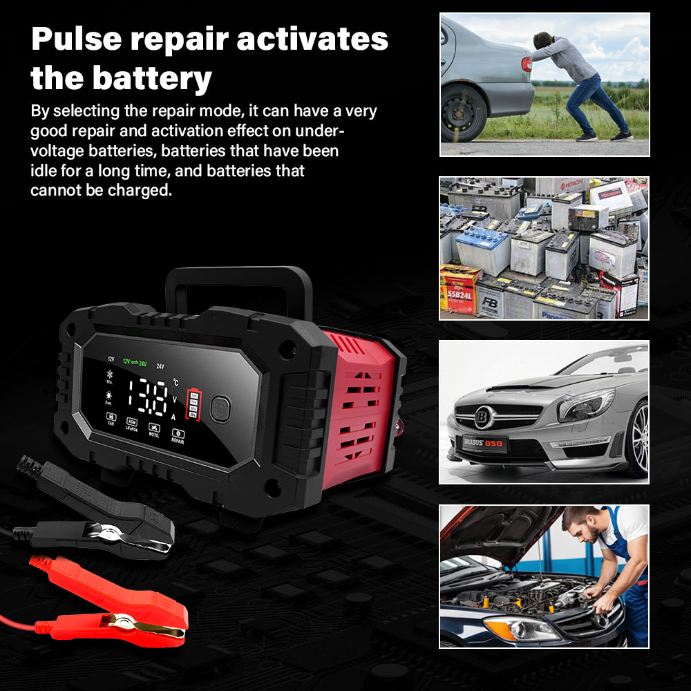 Smart Car Battery Charger 12V 24V 20A - Зарядное устройство для автомобильных и мотоциклетных