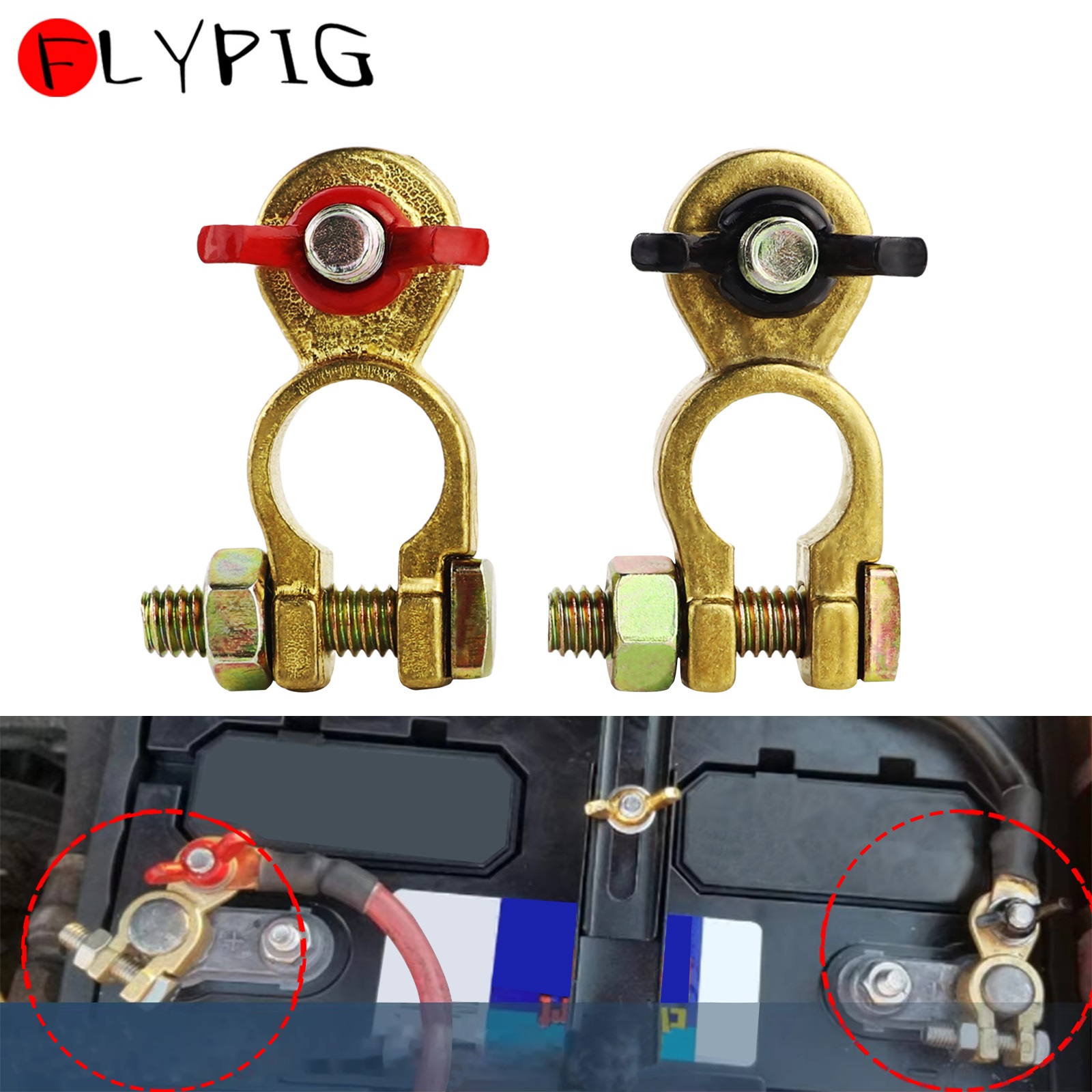Battery Terminal Clamps Quick Release Brass - Зажимы для автомобильного аккумулятора, разъем, зажим