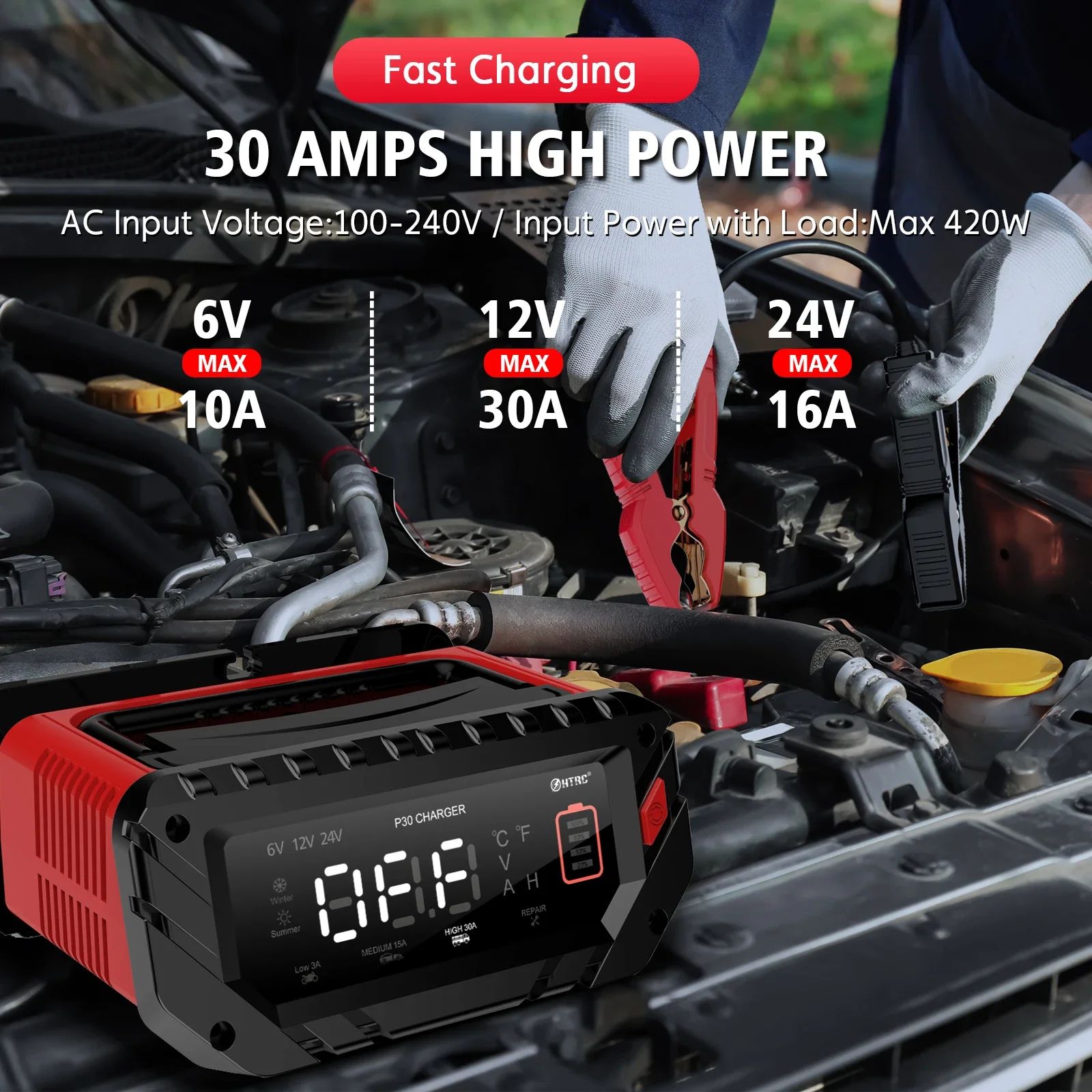 EAFC 30A полностью автоматичес – обзор и цена Lifepo4 Battery Charger Smart Automatic