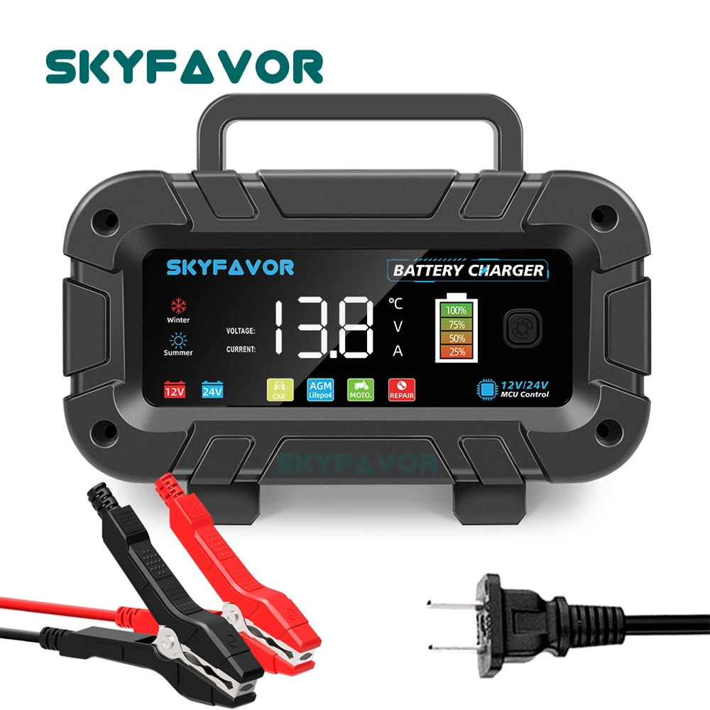 Автоматическое интеллектуально – обзор и цена Smart Car Battery Charger 12V 24V 20A