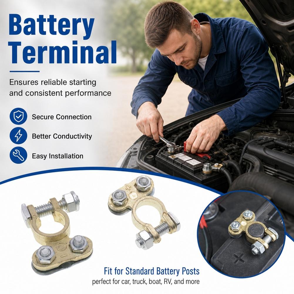 1 пара соединителей для клемм  – обзор и цена Battery Terminal Clamps Quick Release Brass