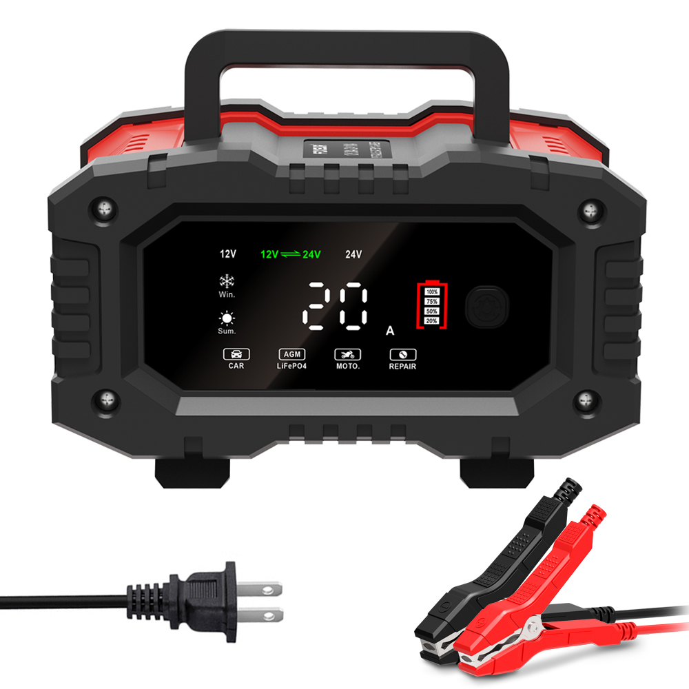12 В 10 А 24 В 20 А автоматиче – обзор и цена Smart Car Battery Charger 12V 24V 20A