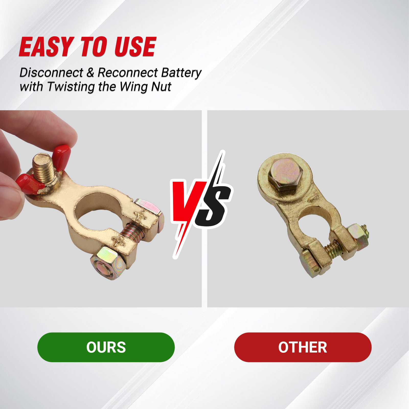 1 пара зажимов для автомобильн – обзор и цена Battery Terminal Clamps Quick Release Brass
