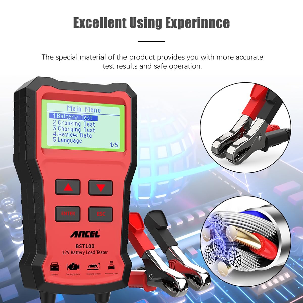 Цифровой тестер автомобильных  – обзор и цена Car Battery Load Tester Digital Cranking