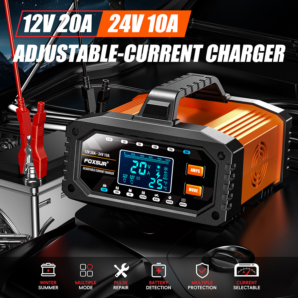 Портативное зарядное устройств – обзор и цена Smart Car Battery Charger 12V 24V 20A