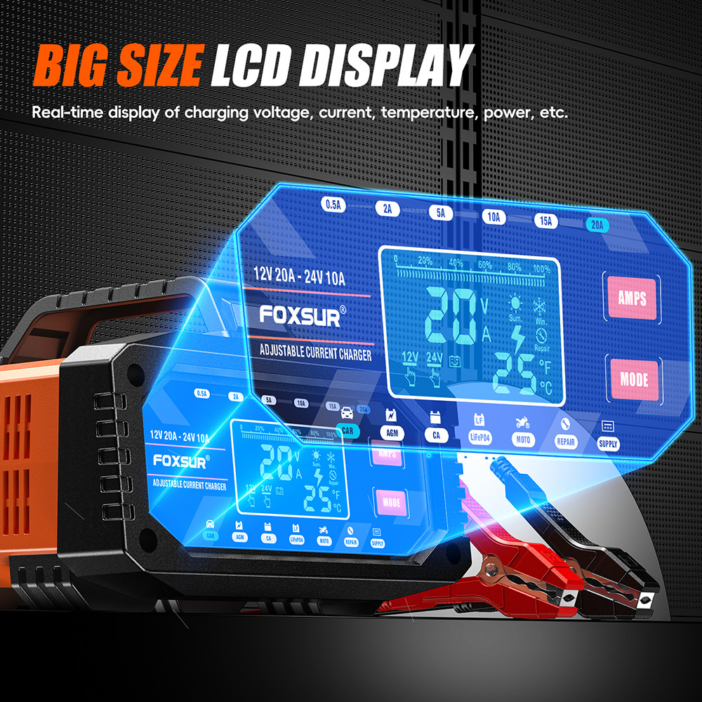 Портативное зарядное устройств – обзор и цена Smart Car Battery Charger 12V 24V 20A