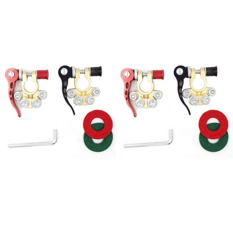 2x 12В 24В быстросъемные разъе – обзор и цена Battery Terminal Clamps Quick Release Brass