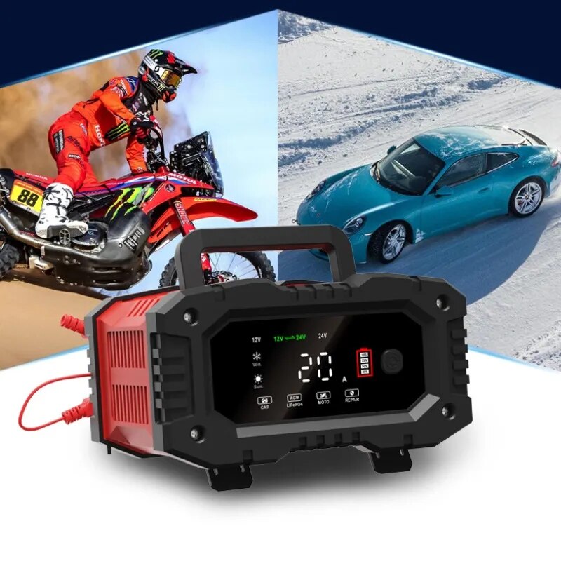 Автомобильное зарядное устройс – обзор и цена Smart Car Battery Charger 12V 24V 20A