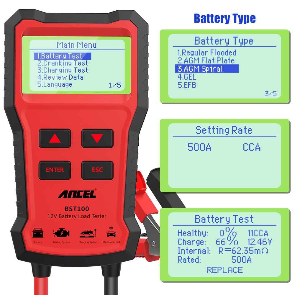 Тестер автомобильных аккумулят – обзор и цена Car Battery Load Tester Digital Cranking