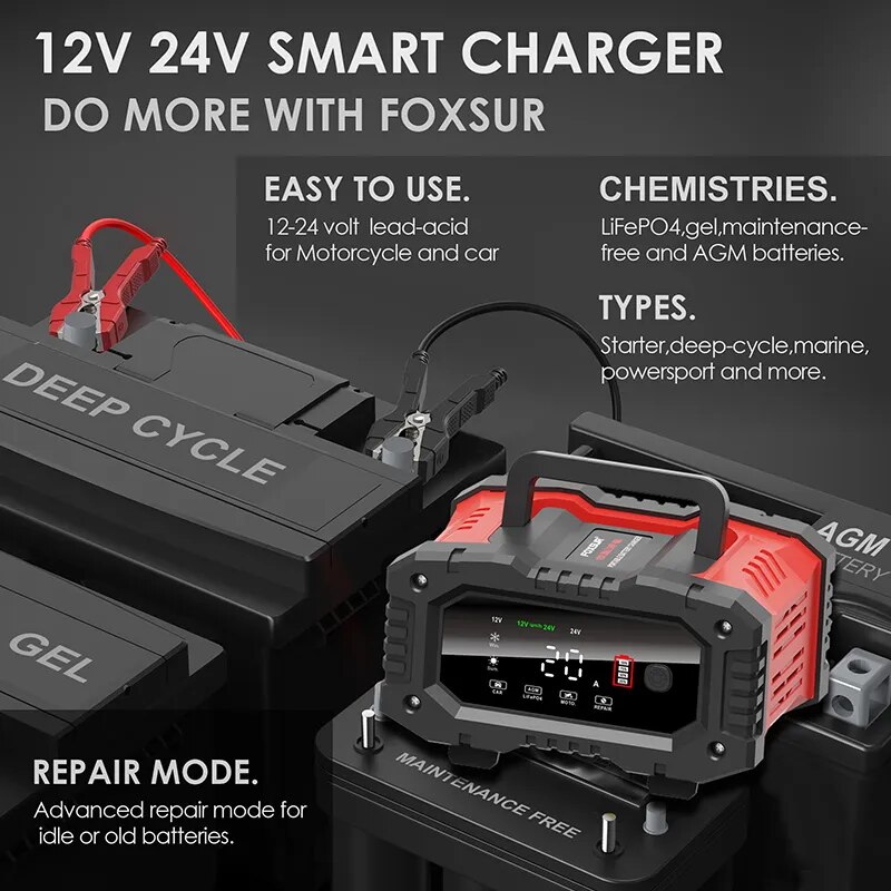 Зарядное устройство для аккуму – обзор и цена Smart Car Battery Charger 12V 24V 20A