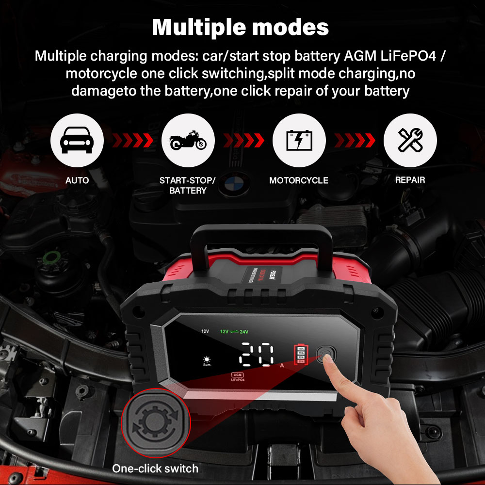 Зарядное устройство для автомо – обзор и цена Smart Car Battery Charger 12V 24V 20A