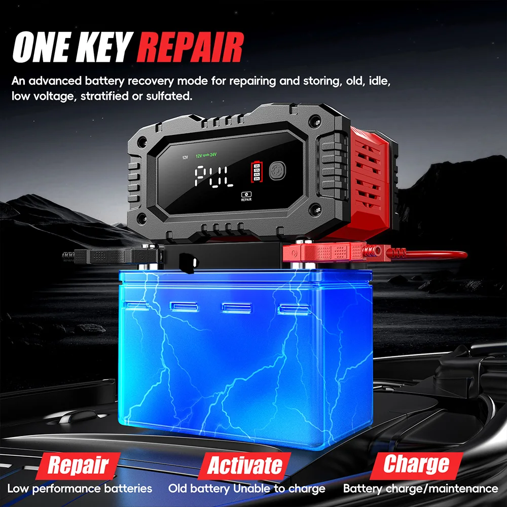 Зарядное устройство FOXSUR 20A – обзор и цена Smart Car Battery Charger 12V 24V 20A