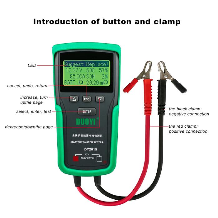DUOYI DY2015 12 В автомобильна – обзор и цена Car Battery Load Tester Digital Cranking