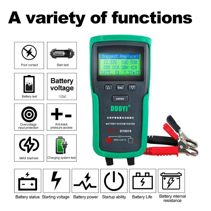 DUOYI DY2015 12 В автомобильна – обзор и цена Car Battery Load Tester Digital Cranking